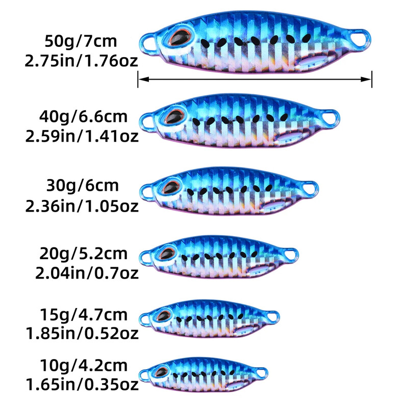 5 DB Fém Jig horgászcsali 10 g 15 g 20 g 30 g 50 g Shore Casting Swimbait Spoon Fishhooks mesterséges csali LAKE Ocean Tackle Pesca