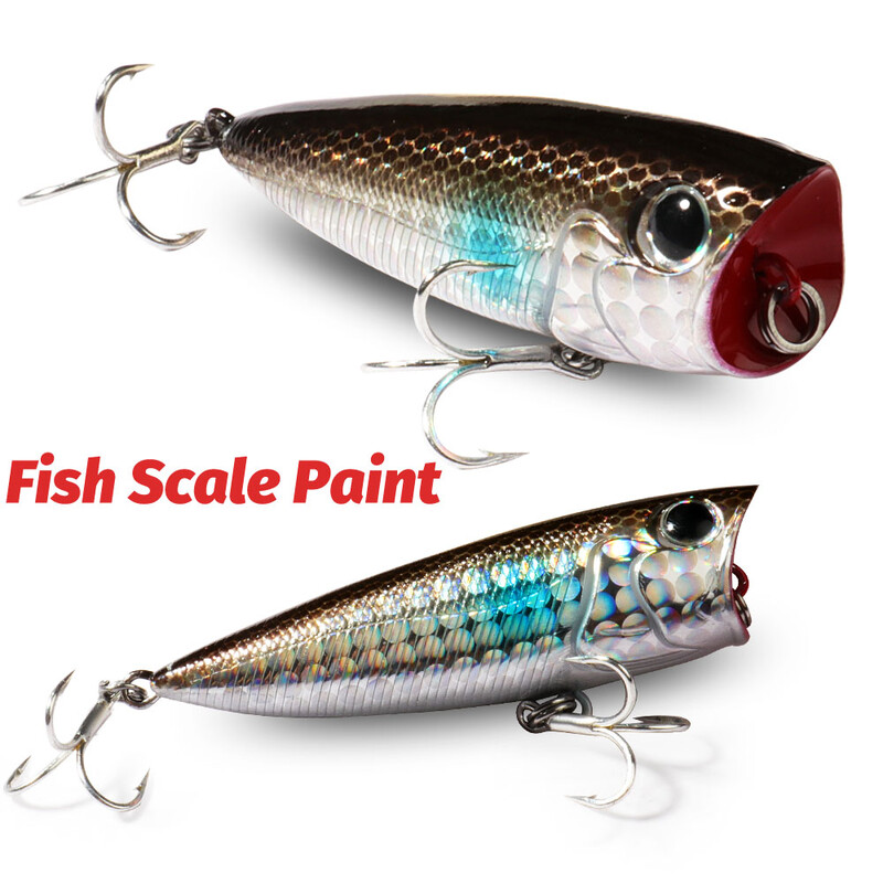 Viršutinis vandenyje plaukiojantis popper 8 g 6,5 cm masalas plieninis rutulinis varinis balasto balansavimo sistema Swimbait Pesca vobleris Minnow Tackle Crank Masalas