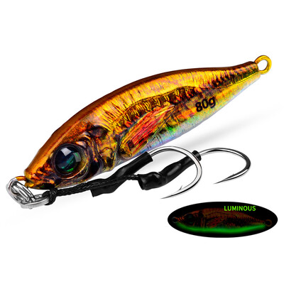 Jigbass 30G-80G Luya Bait Iron Plate 3D Inkjet Printing Pron Plate Bioninis masalas Ilgo nuotolio gėlavandenės jūros žvejybos burnos boso švinas