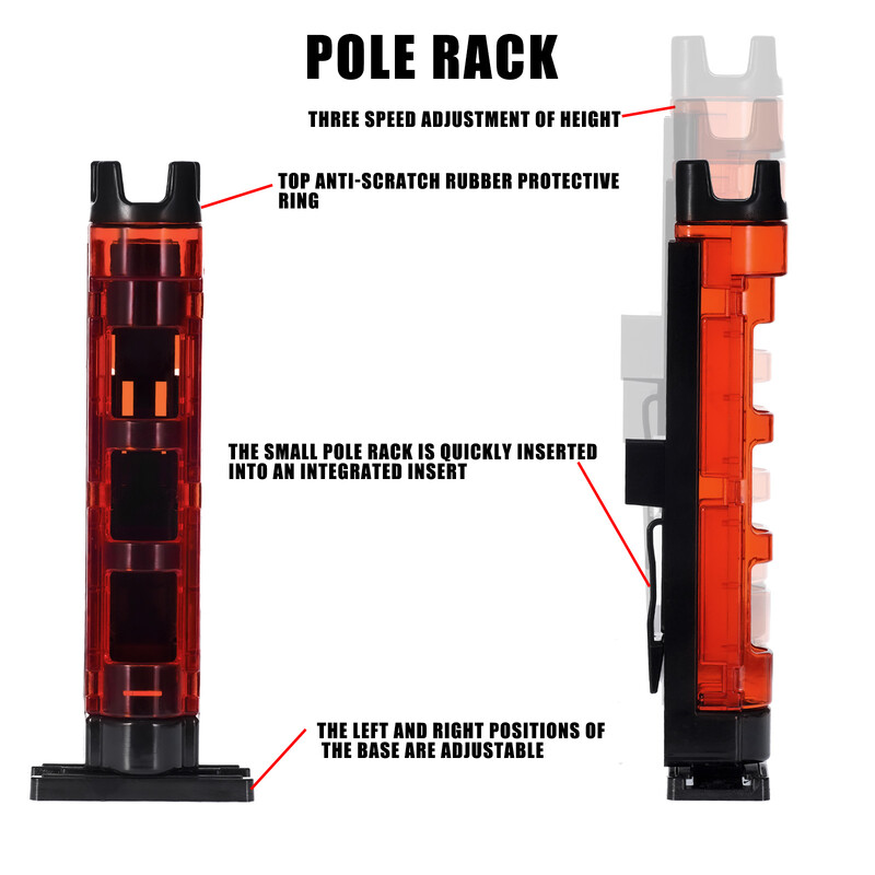 Makšķerēšanas kastes stieņu statīvs Makšķerēšanas kastes stieņa stobra turētājs Noņemams makšķerēšanas kastes makšķeres piederumi