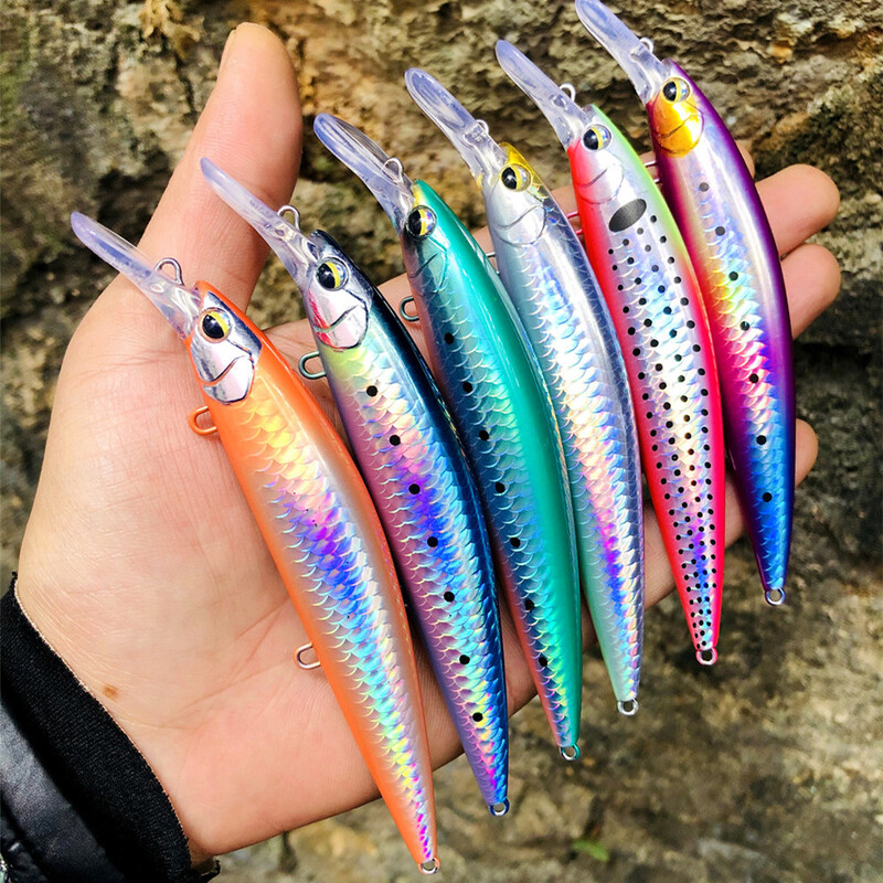 GREENSPIDER 110 mm, 40 g smagais jūras makšķerēšanas māneklis, maks. 90 m, īpaši garš liešana grimstošā Minnow mākslīgā cietā ēsma