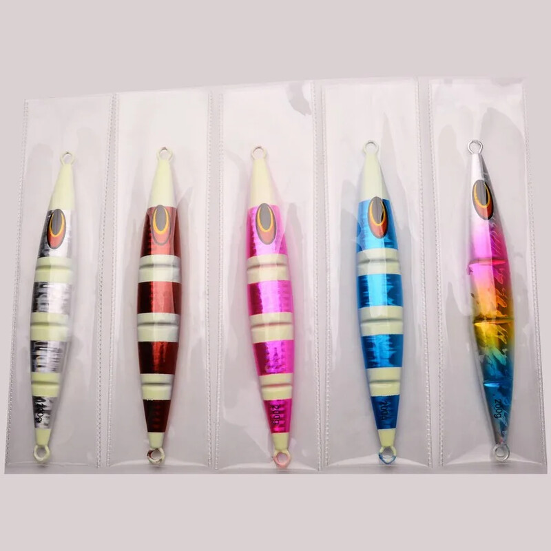 1 vnt. metalinis džigas, plaukimas ant kranto, žvejyba jūroje, lėtas džigas, tikroviškas metalinis džigas, lėtas traukimas šaukštas lazerinis dirbtinis masalas 30 g 100 g 200 g