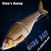 Chan's Huang Big Game horgászcsali sikló csali 17,8 cm 82 g csuklós Swimbait Sink Slowly Lure horgászathoz Bass Pike Hard Baits