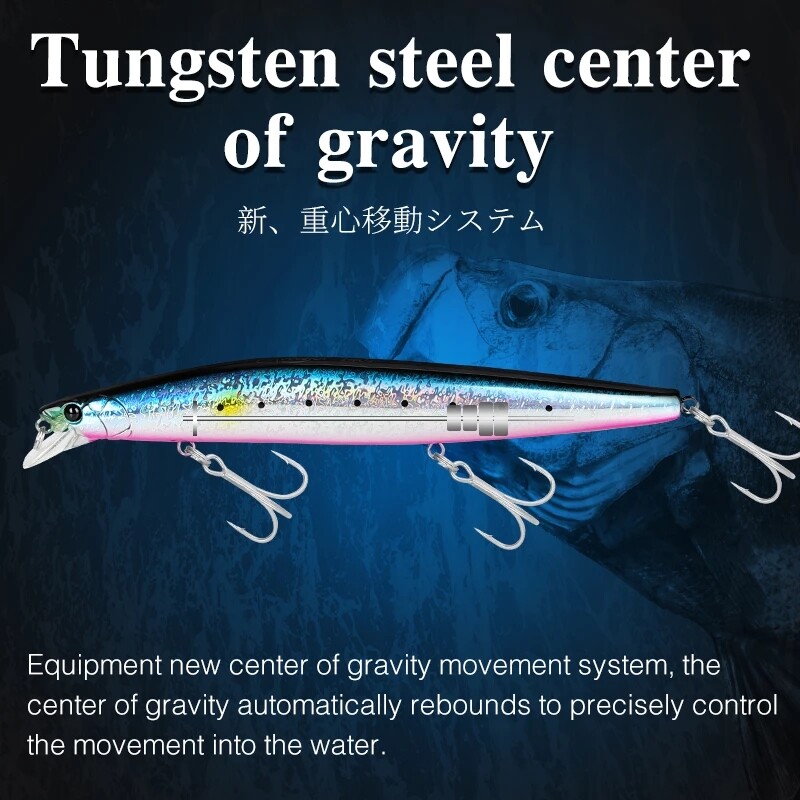 TSURINOYA STINGER 140F turnare ultra-lungă Floating Minnow140mm 24g Momeală mare artificială tare din tungsten Greutate Nalucă de pescuit în mare