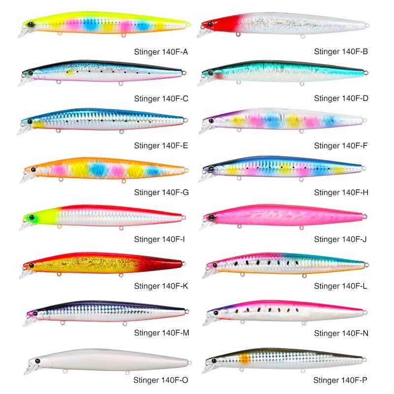 TSURINOYA STINGER 140F turnare ultra-lungă Floating Minnow140mm 24g Momeală mare artificială tare din tungsten Greutate Nalucă de pescuit în mare