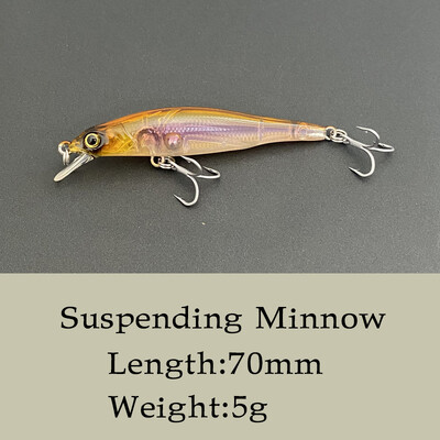 LTHTUG NOVO Pesca mamac za ribolov Noise Jerkbait Suspending Minnow 70mm 5g Tvrdi umjetni mamac za štuku smuđa bas pastrvu klena