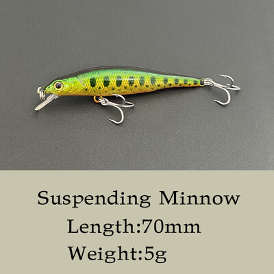 LTHTUG NOVO Pesca mamac za ribolov Noise Jerkbait Suspending Minnow 70mm 5g Tvrdi umjetni mamac za štuku smuđa bas pastrvu klena
