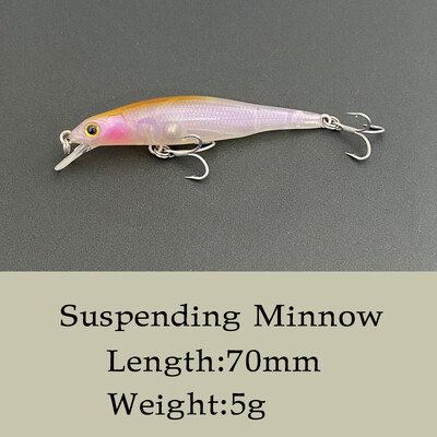 LTHTUG NOVO Pesca mamac za ribolov Noise Jerkbait Suspending Minnow 70mm 5g Tvrdi umjetni mamac za štuku smuđa bas pastrvu klena