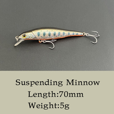 LTHTUG NOVO Pesca mamac za ribolov Noise Jerkbait Suspending Minnow 70mm 5g Tvrdi umjetni mamac za štuku smuđa bas pastrvu klena