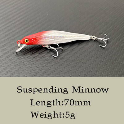 LTHTUG NOVO Pesca mamac za ribolov Noise Jerkbait Suspending Minnow 70mm 5g Tvrdi umjetni mamac za štuku smuđa bas pastrvu klena