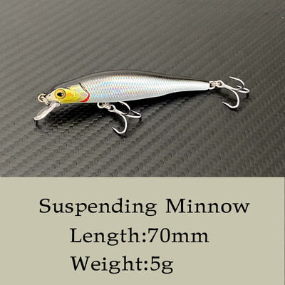 LTHTUG NOVO Pesca mamac za ribolov Noise Jerkbait Suspending Minnow 70mm 5g Tvrdi umjetni mamac za štuku smuđa bas pastrvu klena