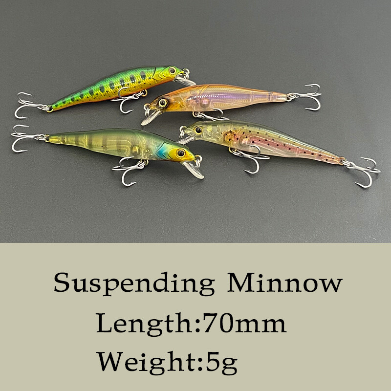 LTHTUG NOVO Pesca mamac za ribolov Noise Jerkbait Suspending Minnow 70mm 5g Tvrdi umjetni mamac za štuku smuđa bas pastrvu klena
