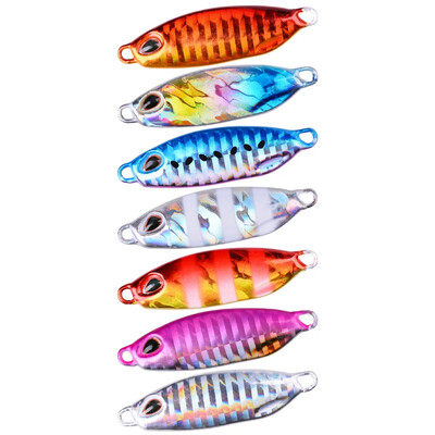 7db/készlet Slow Cast micro Jigging Fém kanál 10/15/20/30/40g VIB Jigs Fish Lure pilker horgászat Sea Artificial Bait