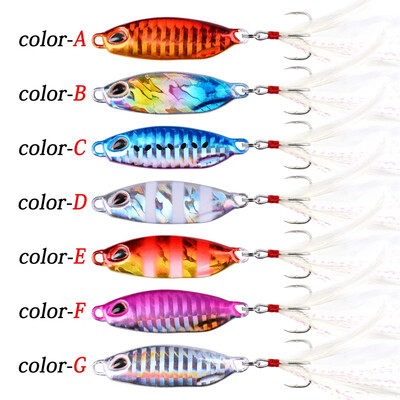 7db/készlet Slow Cast micro Jigging Fém kanál 10/15/20/30/40g VIB Jigs Fish Lure pilker horgászat Sea Artificial Bait