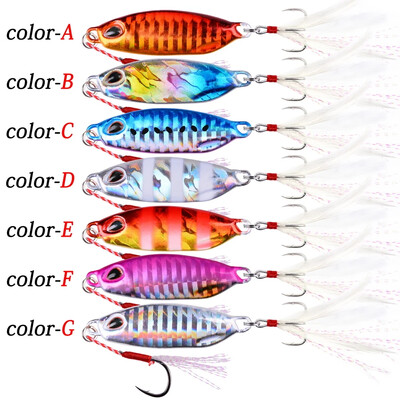 7db/készlet Slow Cast micro Jigging Fém kanál 10/15/20/30/40g VIB Jigs Fish Lure pilker horgászat Sea Artificial Bait