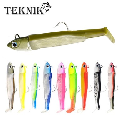 TEKNIK Black Minnow Body Pehme peibutis Jig Head 70mm/90mm/110mm Black Minnow For Bass Pike Silikoonsööt Easy Shiner Jigging Leurre