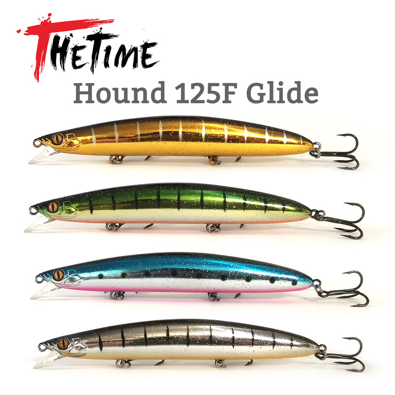 THETIME Jauns HOUND125F Glide 19g Peldošs Minnow Lure Long Casting Vobleri Jerbait Mākslīgā ēsma Bass līdakas foreļu makšķerēšanai