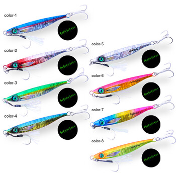 FJORD 40g 60g 80g Metal jig UV Coating Glow Sardine Slider Jigging Shore Casting Sea Fishing Lure Fake Fishing Bait Sinking Lure