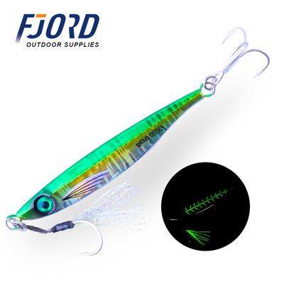 FJORD 40g 60g 80g metalinis strypas UV danga Glow Sardine Slider Jigging Shore Casting jūros žvejybos masalas netikras žvejybos masalas nuskendęs masalas