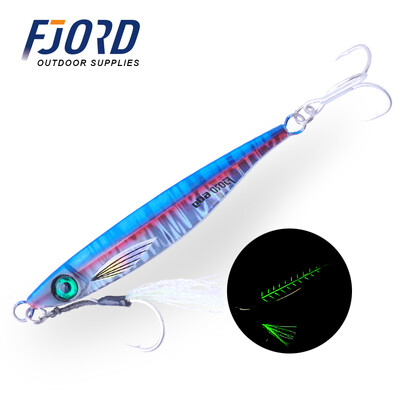 FJORD 40g 60g 80g metalinis strypas UV danga Glow Sardine Slider Jigging Shore Casting jūros žvejybos masalas netikras žvejybos masalas nuskendęs masalas