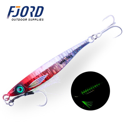 FJORD 40g 60g 80g metalinis strypas UV danga Glow Sardine Slider Jigging Shore Casting jūros žvejybos masalas netikras žvejybos masalas nuskendęs masalas