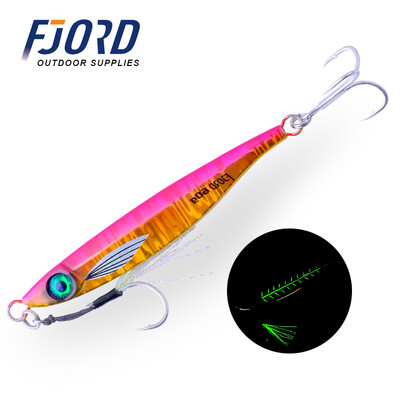 FJORD 40g 60g 80g metalinis strypas UV danga Glow Sardine Slider Jigging Shore Casting jūros žvejybos masalas netikras žvejybos masalas nuskendęs masalas