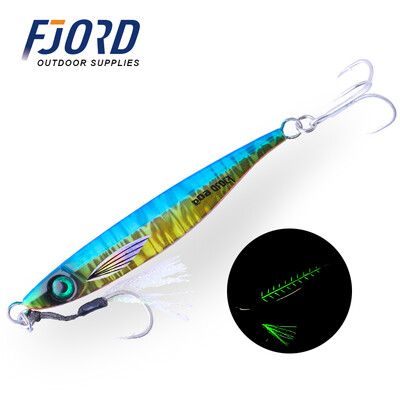 FJORD 40g 60g 80g metalinis strypas UV danga Glow Sardine Slider Jigging Shore Casting jūros žvejybos masalas netikras žvejybos masalas nuskendęs masalas