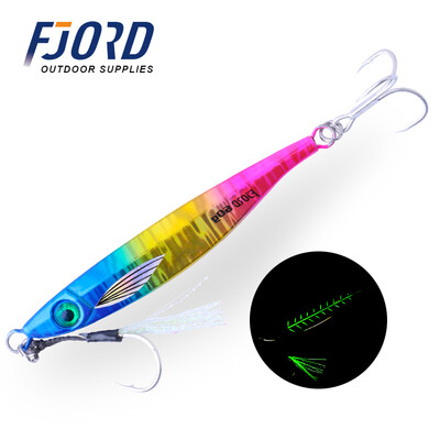 FJORD 40g 60g 80g metalinis strypas UV danga Glow Sardine Slider Jigging Shore Casting jūros žvejybos masalas netikras žvejybos masalas nuskendęs masalas