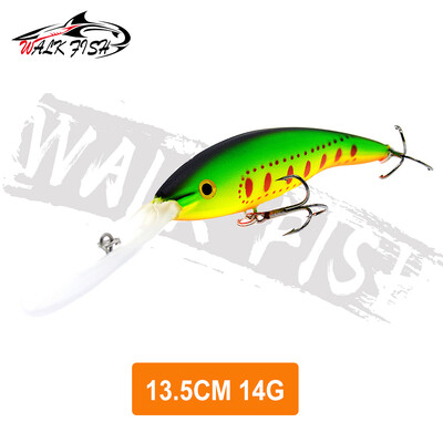 WALK FISH 1 DB Deep Tail Dancer Super Diving Minnow Lure 14g 20g Kemény műanyag wobbler csali pisztráng basszus csuka horgászathoz