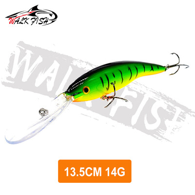 WALK FISH 1 DB Deep Tail Dancer Super Diving Minnow Lure 14g 20g Kemény műanyag wobbler csali pisztráng basszus csuka horgászathoz