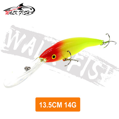 WALK FISH 1 DB Deep Tail Dancer Super Diving Minnow Lure 14g 20g Kemény műanyag wobbler csali pisztráng basszus csuka horgászathoz