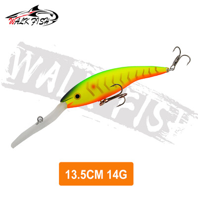 WALK FISH 1 DB Deep Tail Dancer Super Diving Minnow Lure 14g 20g Kemény műanyag wobbler csali pisztráng basszus csuka horgászathoz