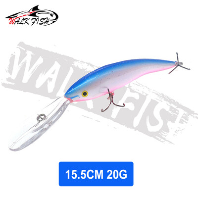 WALK FISH 1 DB Deep Tail Dancer Super Diving Minnow Lure 14g 20g Kemény műanyag wobbler csali pisztráng basszus csuka horgászathoz