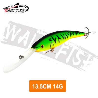 WALK FISH 1 DB Deep Tail Dancer Super Diving Minnow Lure 14g 20g Kemény műanyag wobbler csali pisztráng basszus csuka horgászathoz