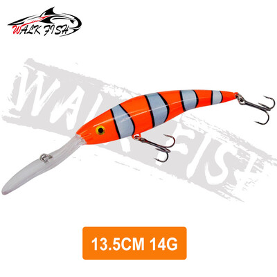 WALK FISH 1 DB Deep Tail Dancer Super Diving Minnow Lure 14g 20g Kemény műanyag wobbler csali pisztráng basszus csuka horgászathoz