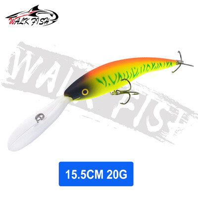 WALK FISH 1 DB Deep Tail Dancer Super Diving Minnow Lure 14g 20g Kemény műanyag wobbler csali pisztráng basszus csuka horgászathoz