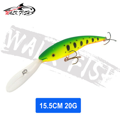 WALK FISH 1 DB Deep Tail Dancer Super Diving Minnow Lure 14g 20g Kemény műanyag wobbler csali pisztráng basszus csuka horgászathoz