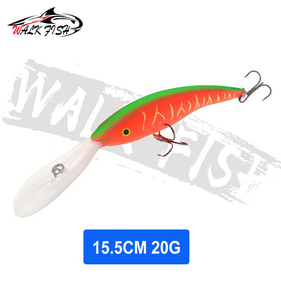 WALK FISH 1 DB Deep Tail Dancer Super Diving Minnow Lure 14g 20g Kemény műanyag wobbler csali pisztráng basszus csuka horgászathoz