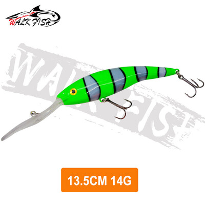 WALK FISH 1 DB Deep Tail Dancer Super Diving Minnow Lure 14g 20g Kemény műanyag wobbler csali pisztráng basszus csuka horgászathoz