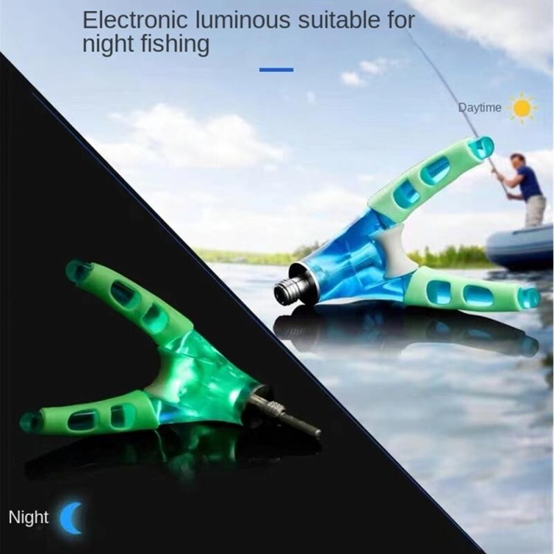 1 DB V-alakú horgászbot támasztófej-tartó konzol, csúszásmentes, világító horgászbot-tartó állvány Tengeri ponty horgászfelszerelés