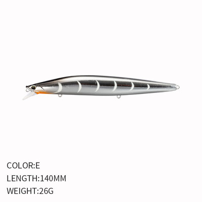 14cm 26g makšķerēšanas māneklis Minnow voblera māneklis Long Cast grimstošs Jerkbait Swimbait mākslīgā cietā ēsma okeāna zvejas māneklis Bass ēsma
