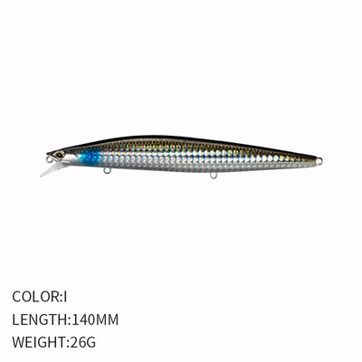 14cm 26g makšķerēšanas māneklis Minnow voblera māneklis Long Cast grimstošs Jerkbait Swimbait mākslīgā cietā ēsma okeāna zvejas māneklis Bass ēsma