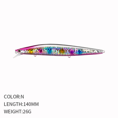 14cm 26g makšķerēšanas māneklis Minnow voblera māneklis Long Cast grimstošs Jerkbait Swimbait mākslīgā cietā ēsma okeāna zvejas māneklis Bass ēsma
