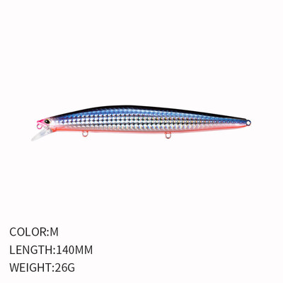 14cm 26g makšķerēšanas māneklis Minnow voblera māneklis Long Cast grimstošs Jerkbait Swimbait mākslīgā cietā ēsma okeāna zvejas māneklis Bass ēsma