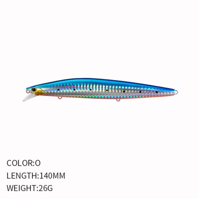 14cm 26g makšķerēšanas māneklis Minnow voblera māneklis Long Cast grimstošs Jerkbait Swimbait mākslīgā cietā ēsma okeāna zvejas māneklis Bass ēsma