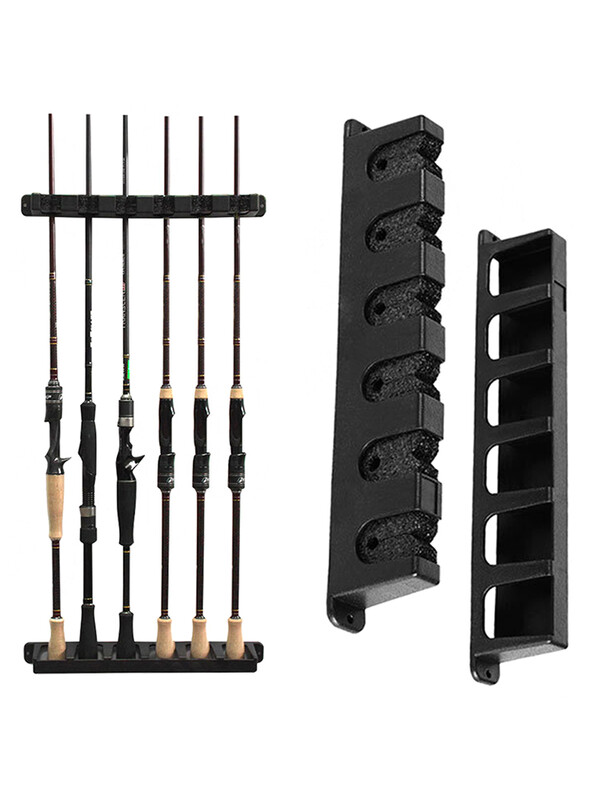 Seinale kinnitatavad õngehoidikud vertikaalsed õngede riiulid 6 ridva hoiuraamid garaaži jaoks