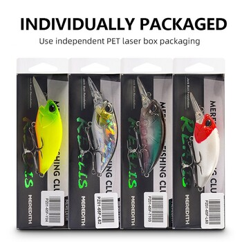 MEREDITH JERK CRANK M65 Floating 14g Hot Model Fishing Lure Hard Bait 11Color Wobbler Crank Ποιότητα Επαγγελματικό Βάθος 2,0-2,5m