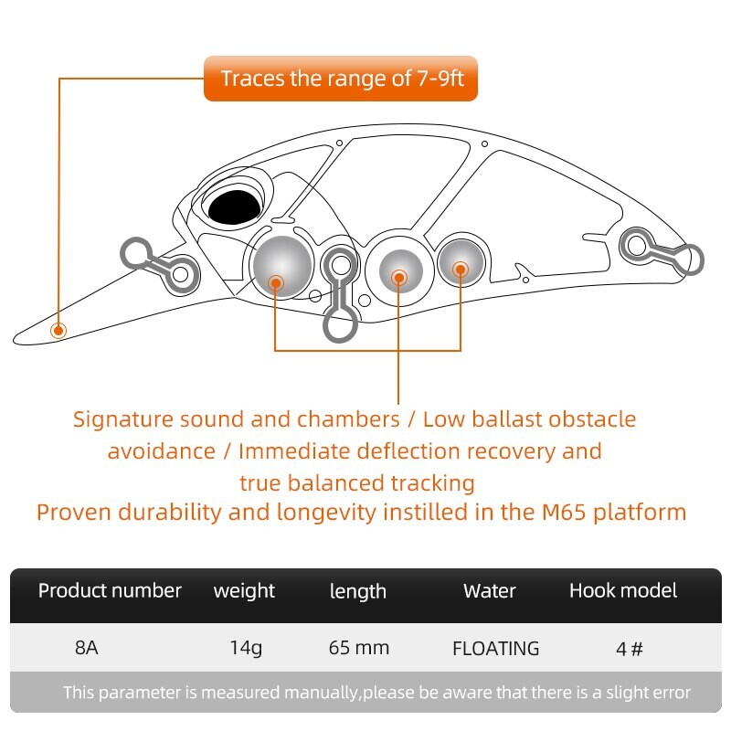MEREDITH JERK CRANK M65 plūduriuojantis 14 g karšto modelio žvejybos masalas kietas masalas 11 spalvų voblerio švaistiklis Kokybė profesionalus gylis 2,0-2,5 m
