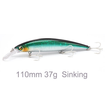 Ultra Long Casting Sea Saltwater Sinking Minnow Bait 110mm 37g Fishing Lure Seabass Hard Bait Pesca Isca Artificial For Fishing