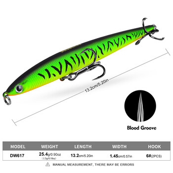 Sea.YoLo Sinking Pencil Fishing Lure Minnow Bait 13,2CM 25,4G Artificial Hard Bait Bass Swimbait for River Fishing Accessories